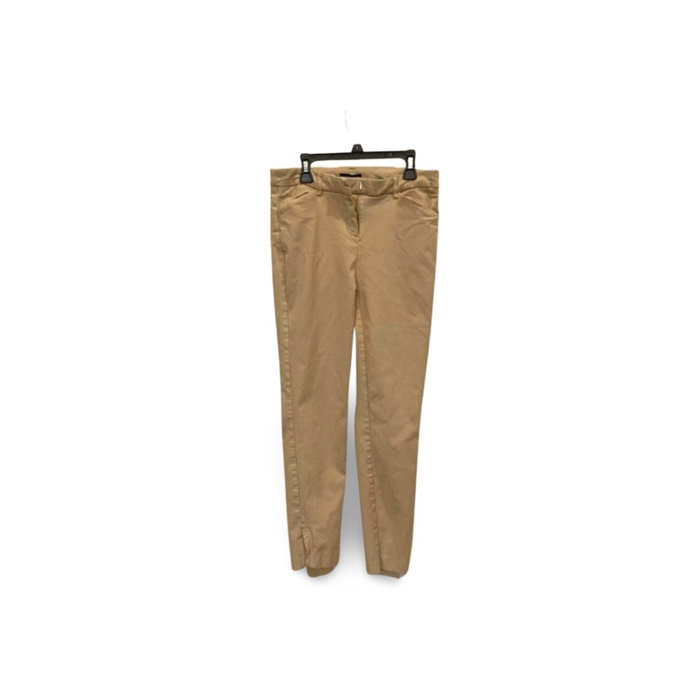 Cynthia Rowley Mustard-Tan Pinstripe Trousers | Women’s Size 8 Stretch Pants